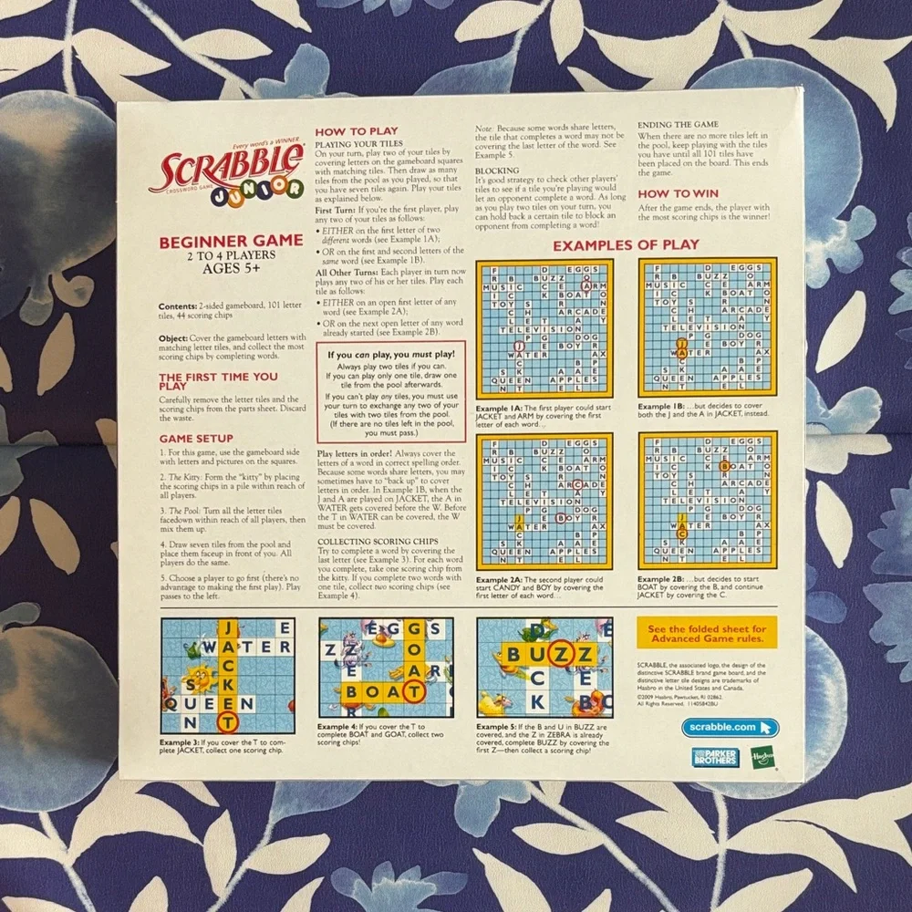 Scrabble Junior Kids Crossword Learning Game 2008 | Family Word Board Game